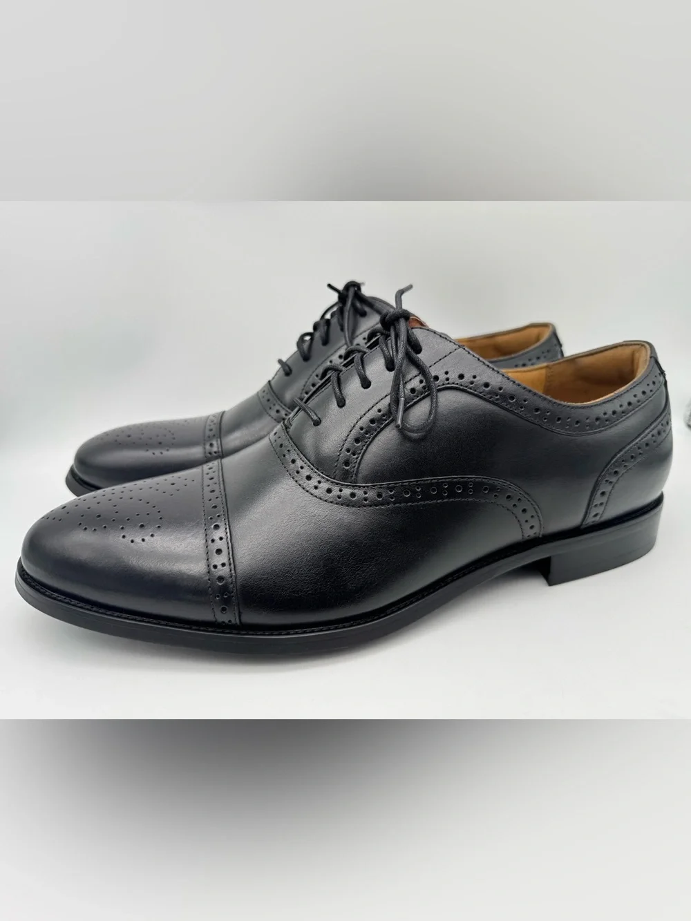 Florsheim Rucci Cap Toe Balmoral Oxford Black Dress Shoes Men's Size 13 W